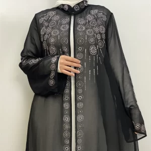 Luxury Africa Open Abaya with Diamond Long Robe Crystal Kaftan Muslim Women Rhinestone Abaya