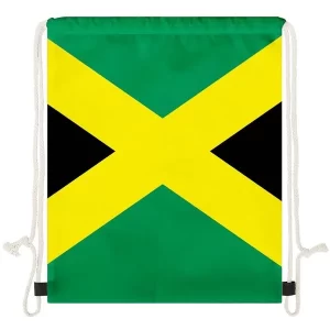 Jamaica Flags Print Sports Drawstring Backpack Kids Outdoor Travel Swim Climbing String Bags for Shoes