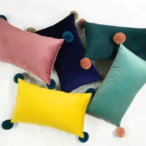 Multi colors plush ball pillow sofa cushion cover Nordic velvet  pillow for sofa furniture