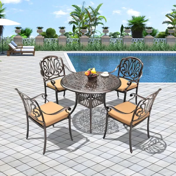 New Design Sale Outdoor furniture  patio sets wrought iron aluminum table and chairs - Image 2