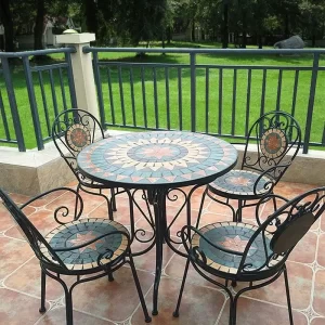 Quality  Design European Style Outdoor Patio Garden Furniture  Balcony Three-Piece Dining Table  and Chair Patio Furniture