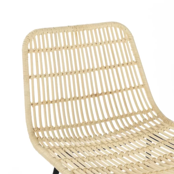 Modern Design set of 2 Bar Furniture Paper Rope Weaving Seat Rattan Chair Dining Stools Bar Chairs - Image 3