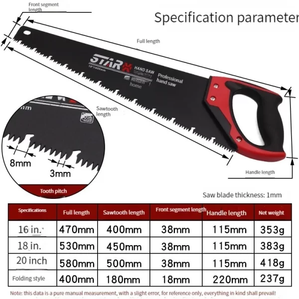 HENGLAI 20 inch butchers sawwood sharp and wear-resistant hand saw machine - Image 3