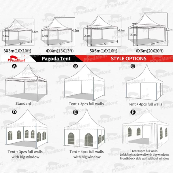 FEAMONT Outdoor White Pvc Garden Gazebo Canopy Wedding Party Pagoda Tent For Sale - Image 2