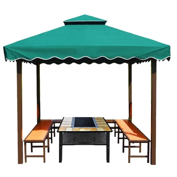 Solid Roof Aluminium Gazebo Outdoor Garden Gazebos Modern Party Galvanized Round Metal Roof 3*3M Luxury Aluminium - Gazebo Only - Image 3