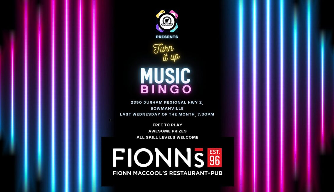 Turn It Up Music Bingo at Fionn MacCool’s, Bowmanville