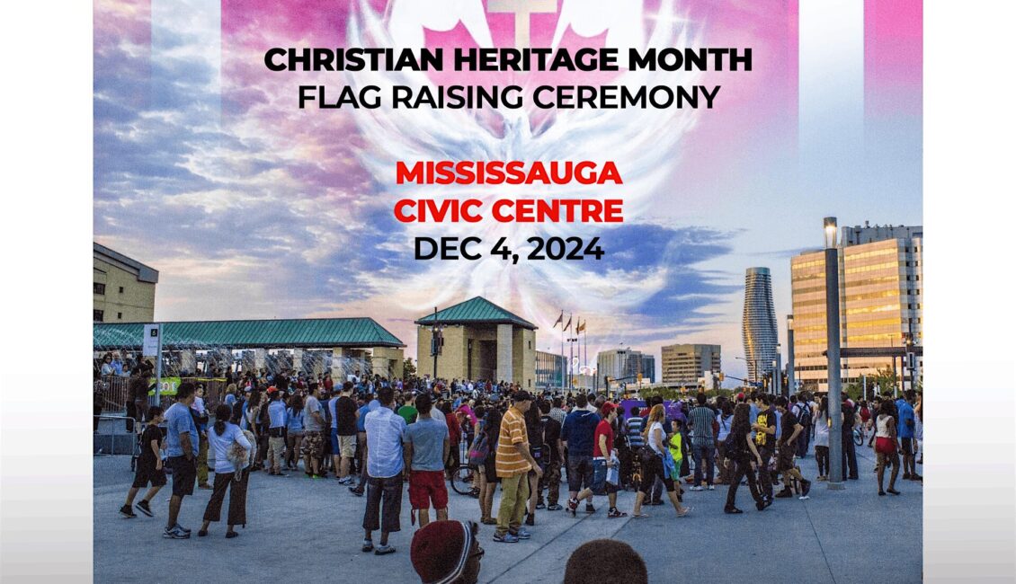 Christian Heritage Month Historic Flag Raising at Mississauga Civic Centre!